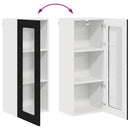 vidaXL Fali konyhaszekrény polcokkal Fekete 40 x 31 x 100 cm Faanyag