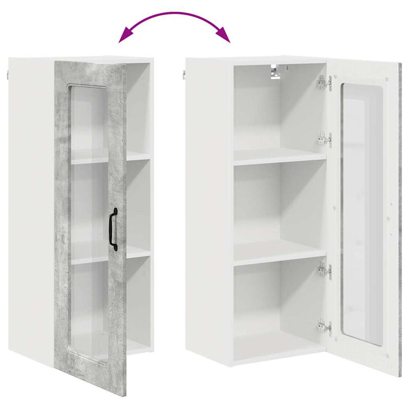 vidaXL Fali konyhaszekrény Beton Szürke 40 x 31 x 100 cm Faanyag