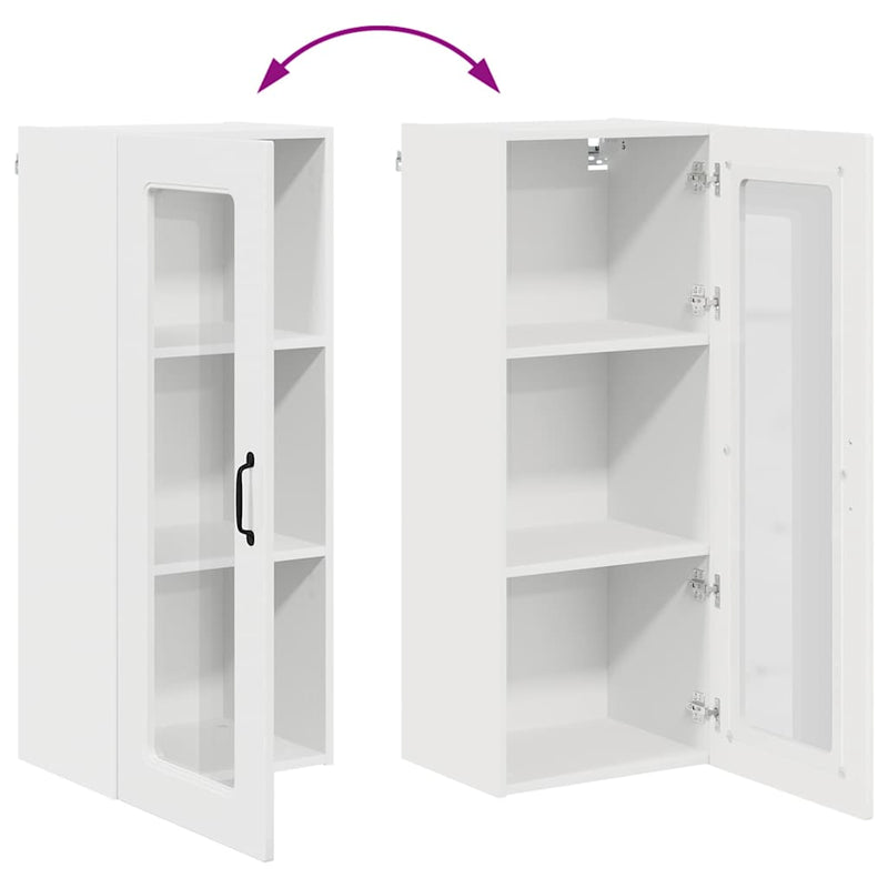 vidaXL Fali konyhaszekrény Magas Fényű Fehér 40 x 31 x 100 cm Faanyag