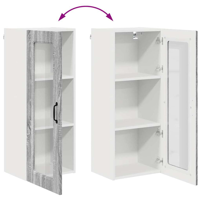 vidaXL Fali konyhaszekrény Szürke Sonoma 40 x 31 x 100 cm Faanyag