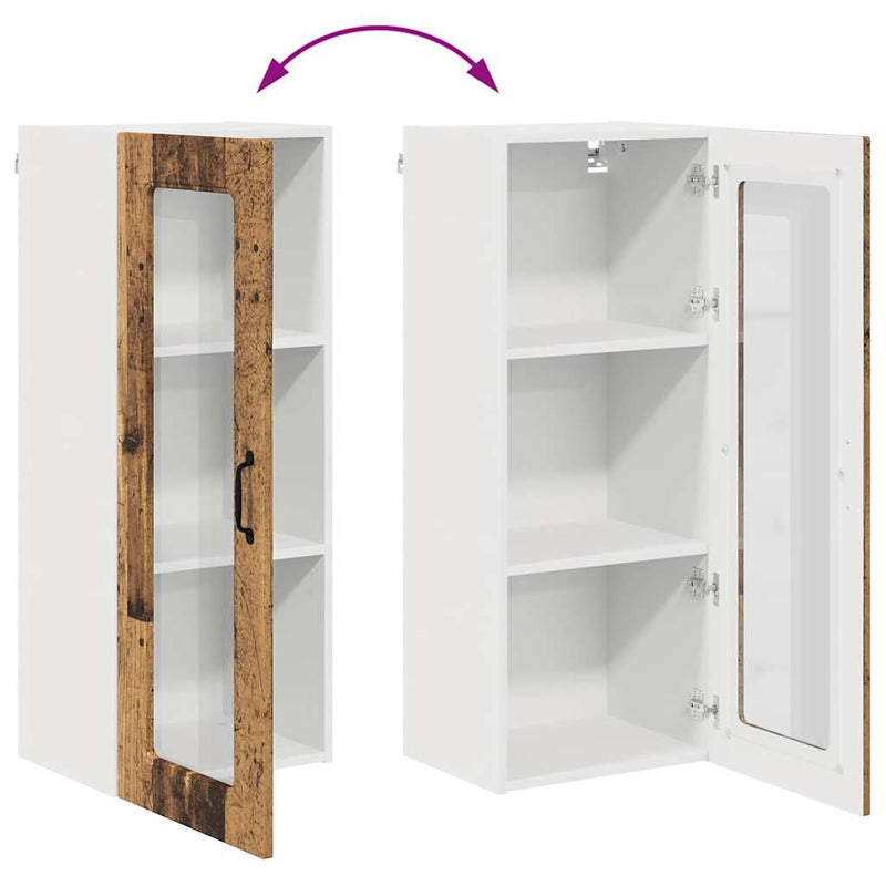 vidaXL Fali konyhaszekrény polcokkal Öreg fa 40 x 31 x 100 cm Faanyag