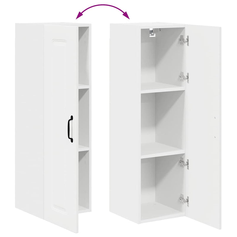 vidaXL Fali konyhaszekrény polcokkal Fehér 30 x 31 x 100 cm Faanyag