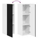 vidaXL Fali konyhaszekrény polcokkal Fekete 30 x 31 x 100 cm Faanyag