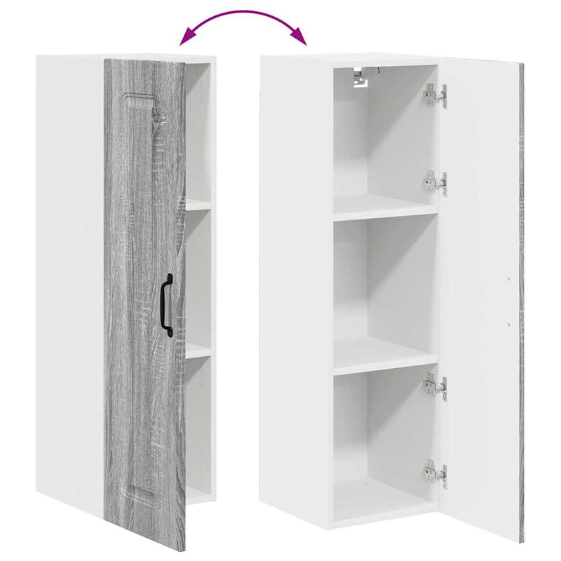 vidaXL Fali konyhaszekrény Szürke Sonoma 30 x 31 x 100 cm Faanyag