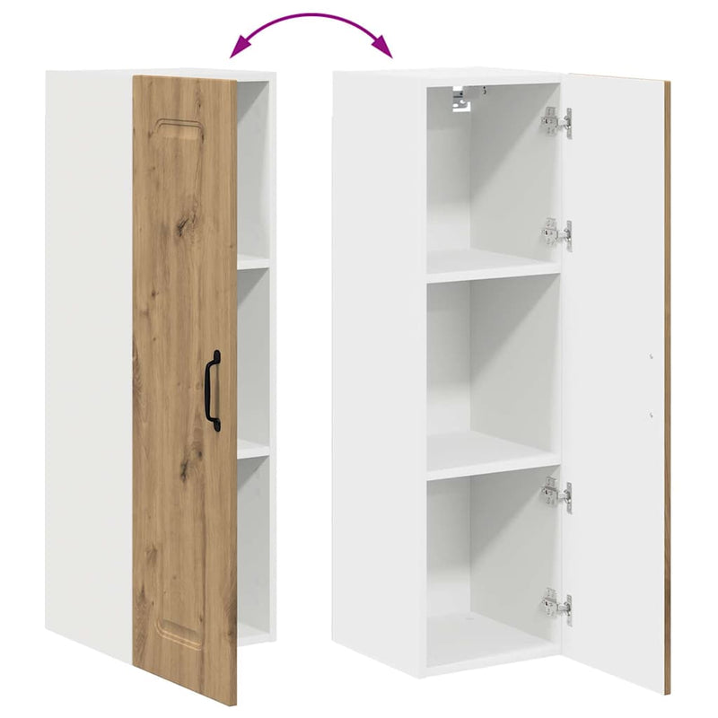 vidaXL Fali konyhaszekrény Artisan tölgy 30 x 31 x 100 cm Faanyag