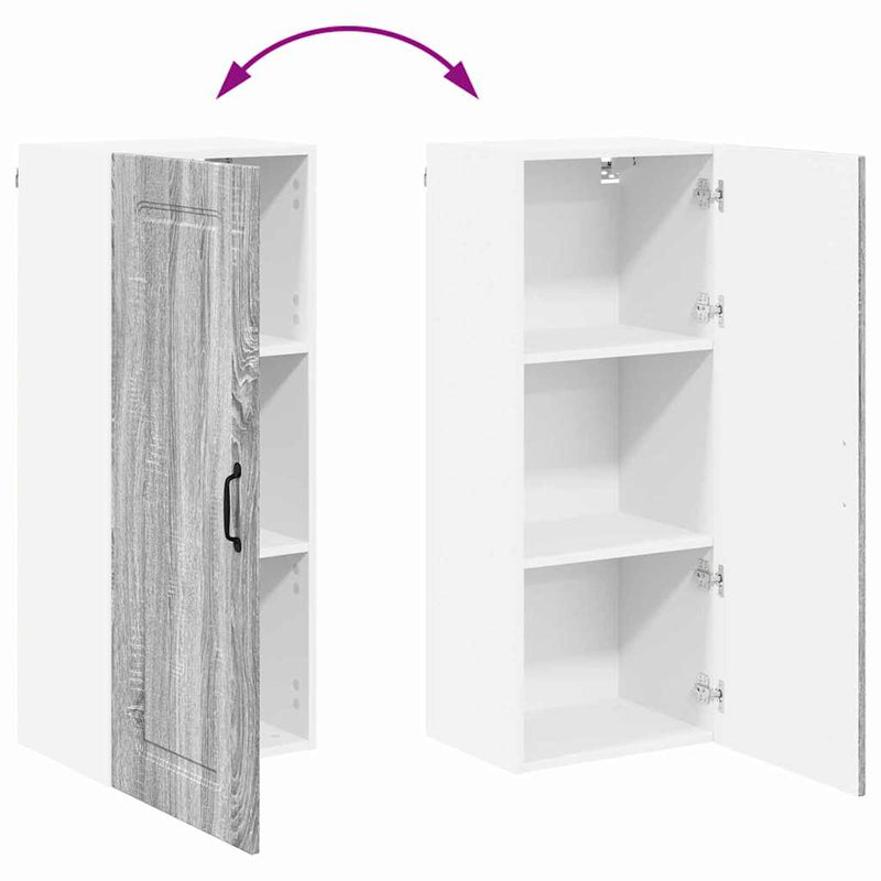 vidaXL Fali konyhaszekrény Szürke Sonoma 40 x 31 x 100 cm Faanyag