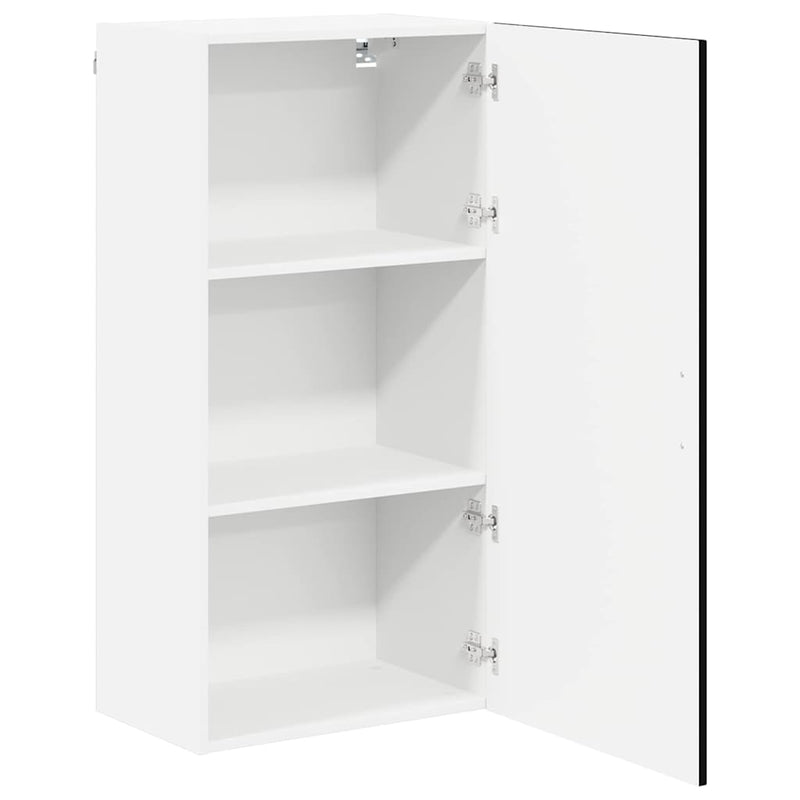 vidaXL Fali konyhaszekrény polcokkal Fekete 50 x 31 x 100 cm Faanyag