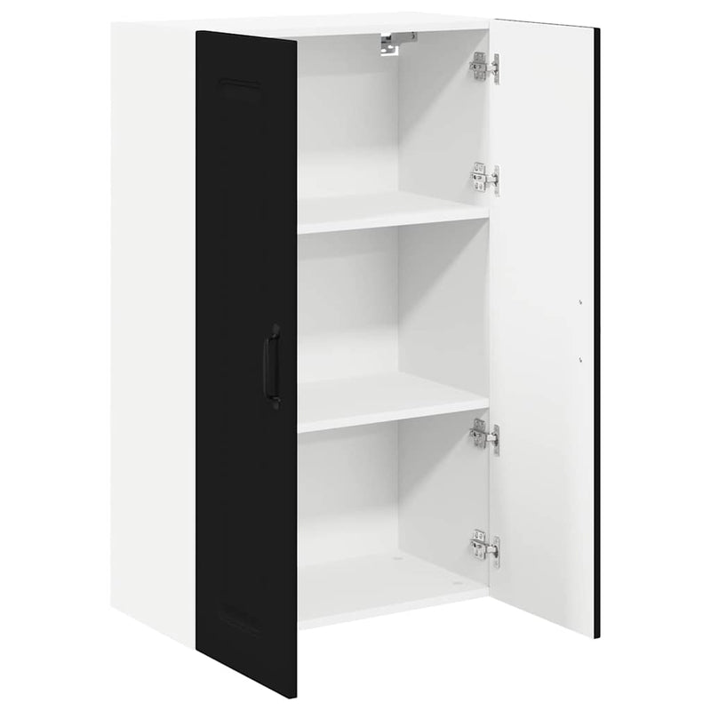 vidaXL Fali konyhaszekrény polcokkal Fekete 60 x 31 x 100 cm Faanyag