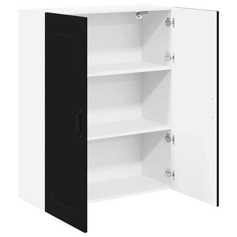 vidaXL Fali konyhaszekrény polcokkal Fekete 80 x 31 x 100 cm Faanyag