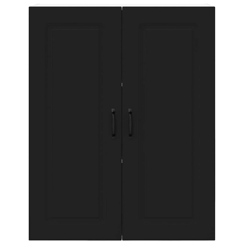 vidaXL Fali konyhaszekrény polcokkal Fekete 80 x 31 x 100 cm Faanyag