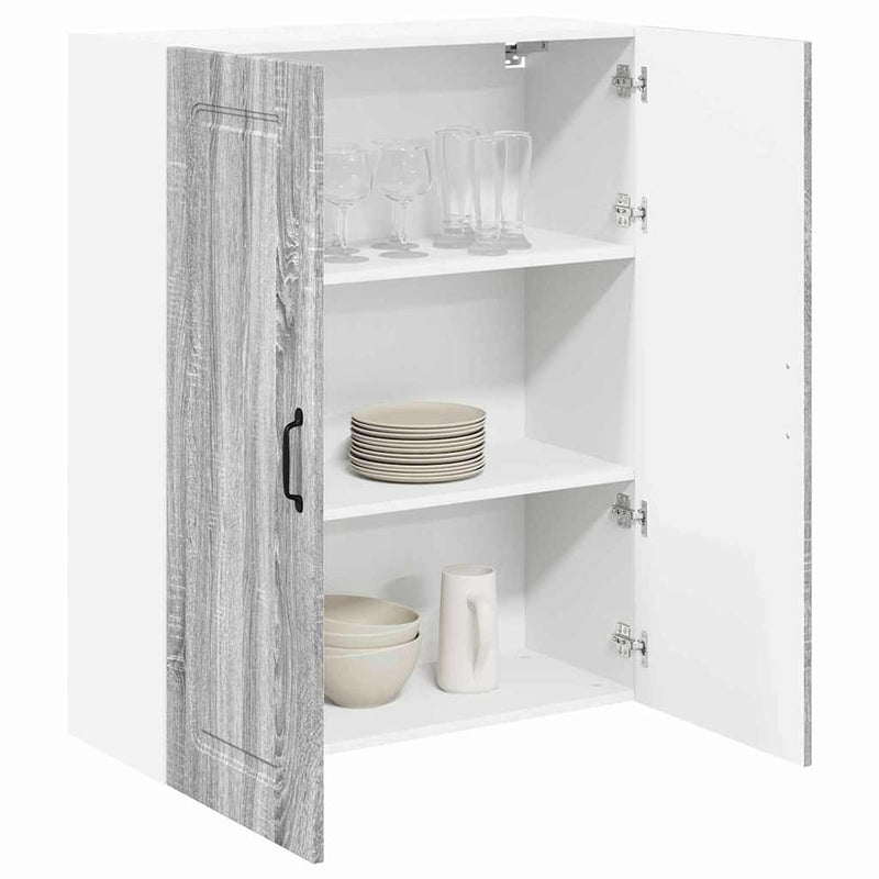 vidaXL Fali konyhaszekrény Szürke Sonoma 80 x 31 x 100 cm Faanyag