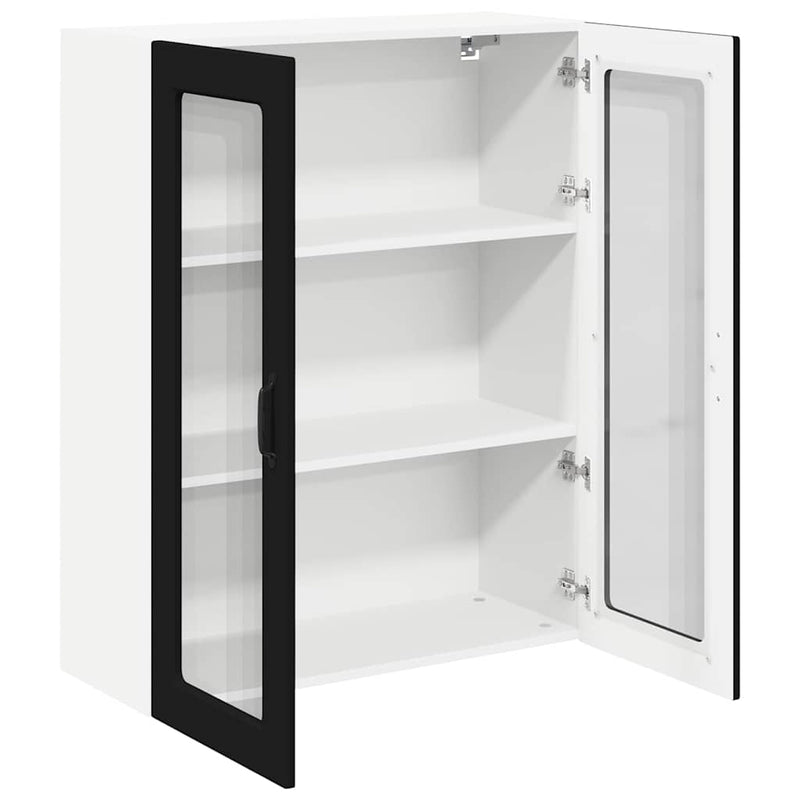 vidaXL Fali konyhaszekrény polcokkal Fekete 80 x 31 x 100 cm Faanyag