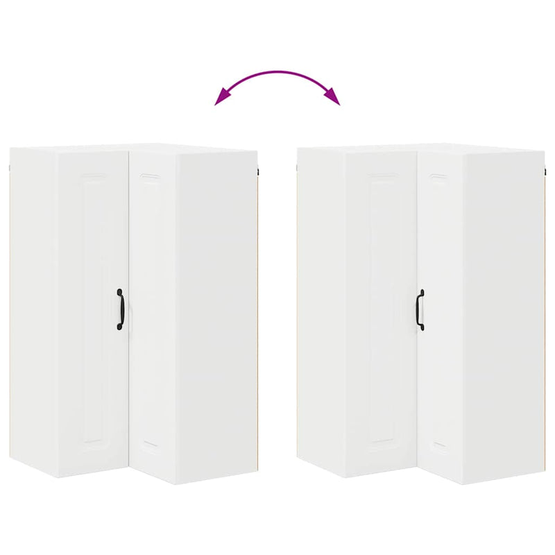 vidaXL Fali konyhaszekrény polcokkal Fehér 57 x 57 x 100 cm Faanyag