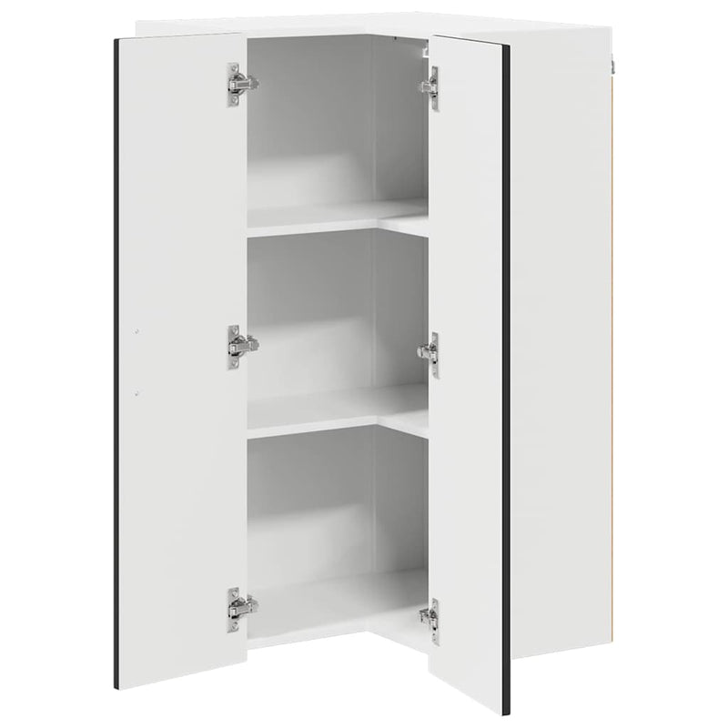 vidaXL Fali konyhaszekrény polcokkal Fekete 57 x 57 x 100 cm Faanyag