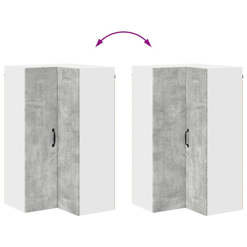 vidaXL Fali konyhaszekrény Beton Szürke 57 x 57 x 100 cm Faanyag