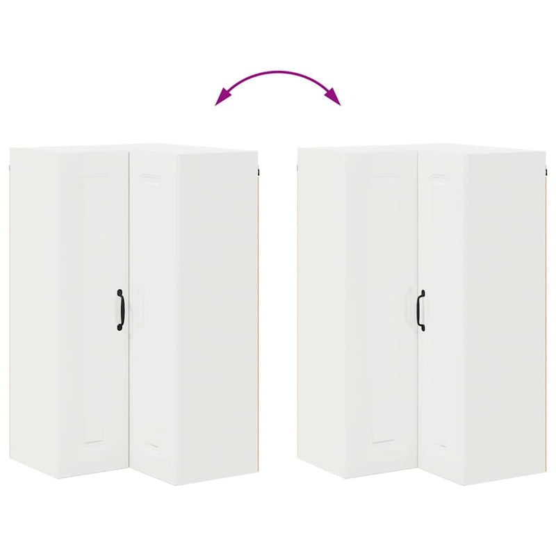 vidaXL Fali konyhaszekrény Magas Fényű Fehér 57 x 57 x 100 cm Faanyag