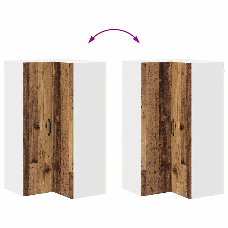 vidaXL Fali konyhaszekrény polcokkal Öreg fa 57 x 57 x 100 cm Faanyag