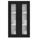 vidaXL Fali konyhaszekrény polcokkal Fekete 60 x 31 x 100 cm Faanyag
