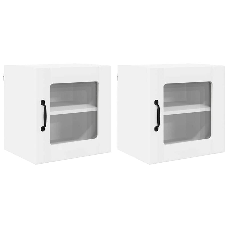 vidaXL Konyhaszekrény polcokkal 2 pcs Fehér 40 x 31 x 40 cm Faanyag