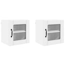 vidaXL Fali üveges szekrény LUCCA 2 pcs Fehér 40 x 31 x 40 cm