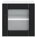 vidaXL Fali üveges szekrény LUCCA Fekete 40 x 31 x 40 cm Szerelt Fa