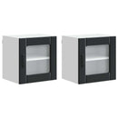 vidaXL Fali üveges szekrény LUCCA 2 pcs Fekete 40 x 31 x 40 cm