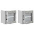 vidaXL Fali üveges szekrény LUCCA 2 pcs Betonszürke 40 x 31 x 40 cm