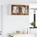 vidaXL Fali üveges szekrény LUCCA 2 pcs Füstös Tölgy 40 x 31 x 40 cm