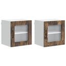 vidaXL Fali üveges szekrény LUCCA 2 pcs Füstös Tölgy 40 x 31 x 40 cm
