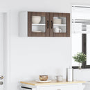 vidaXL Fali üveges szekrény LUCCA 2 pcs Barna Tölgy 40 x 31 x 40 cm