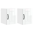 vidaXL Fali Szekrény LUCCA 2 pcs Magasfényű Fehér 30 x 31 x 40 cm