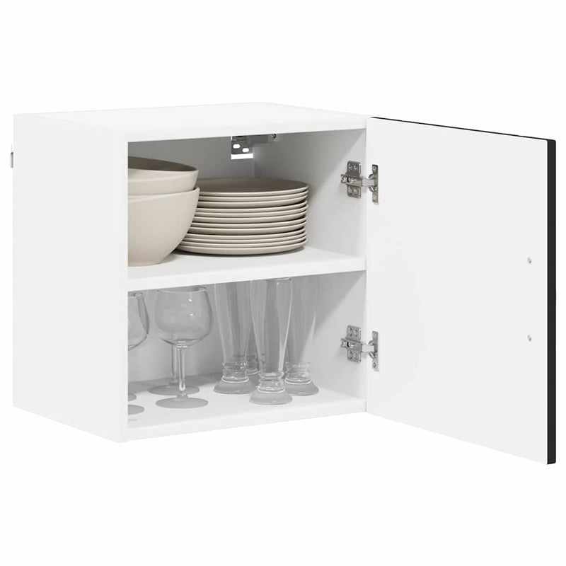 vidaXL Konyhaszekrény polcokkal 2 pcs Fekete 40 x 31 x 40 cm Faanyag