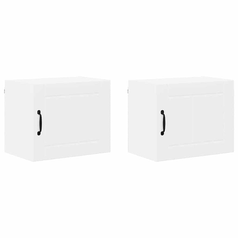 vidaXL Konyhaszekrény polcokkal 2 pcs Fehér 50 x 31 x 40 cm Faanyag