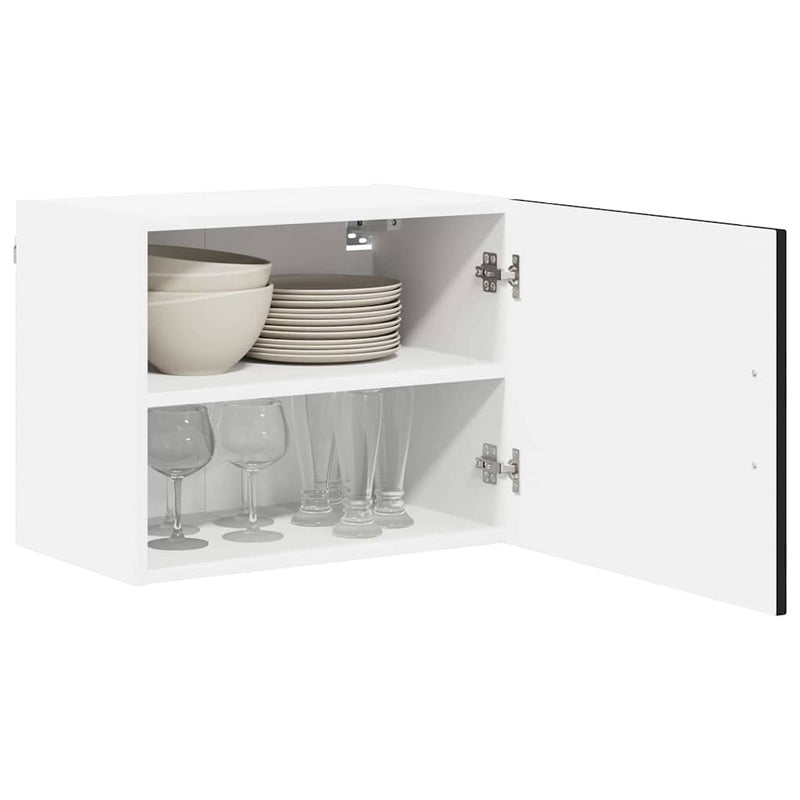 vidaXL Konyhaszekrény polcokkal Fekete 50 x 31 x 40 cm Faanyag