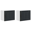 vidaXL Fali Szekrény LUCCA 2 pcs Fekete 50 x 31 x 40 cm Szerelt Fa