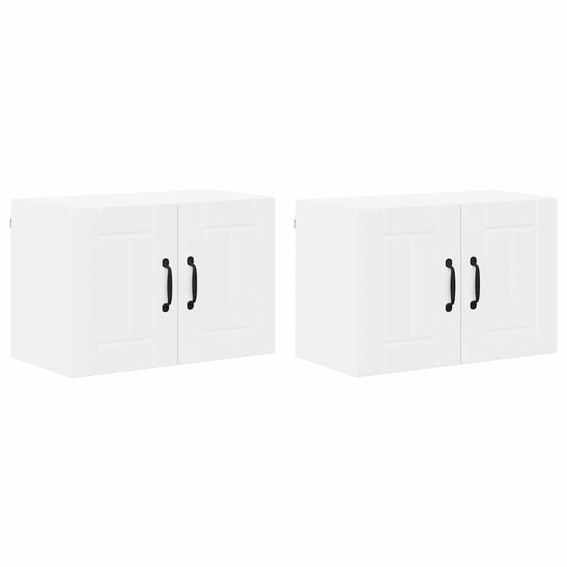 vidaXL Konyhaszekrény polcokkal 2 pcs Fehér 60 x 31 x 40 cm Faanyag