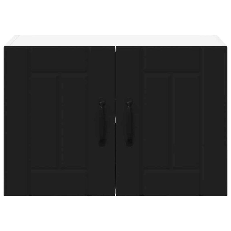 vidaXL Konyhaszekrény polcokkal 2 pcs Fekete 60 x 31 x 40 cm Faanyag