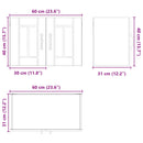 vidaXL Fali Szekrény LUCCA Antik Fa 60 x 31 x 40 cm Szerelt Fa