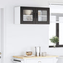 vidaXL Fali üveges szekrény LUCCA Fekete 80 x 31 x 40 cm Szerelt Fa