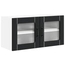 vidaXL Fali üveges szekrény LUCCA Fekete 80 x 31 x 40 cm Szerelt Fa