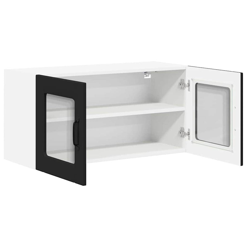 vidaXL Konyhaszekrény polcokkal Fekete 80 x 31 x 40 cm Faanyag