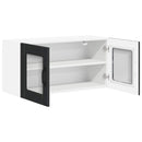 vidaXL Fali üveges szekrény LUCCA Fekete 80 x 31 x 40 cm Szerelt Fa