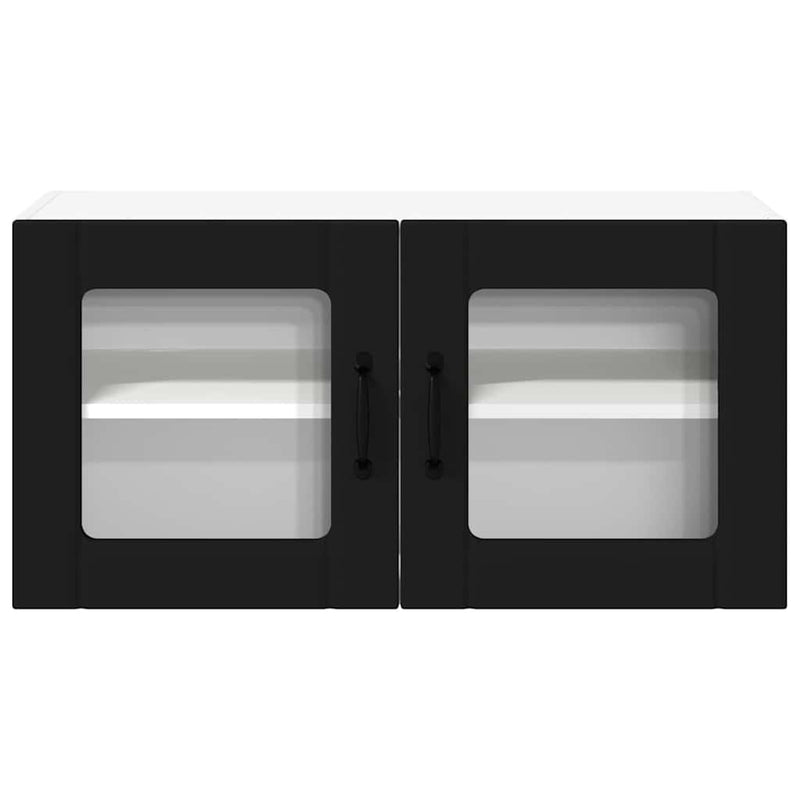 vidaXL Konyhaszekrény polcokkal Fekete 80 x 31 x 40 cm Faanyag