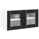 vidaXL Fali üveges szekrény LUCCA Fekete 80 x 31 x 40 cm Szerelt Fa