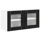 vidaXL Fali üveges szekrény LUCCA Fekete Tölgy 80 x 31 x 40 cm