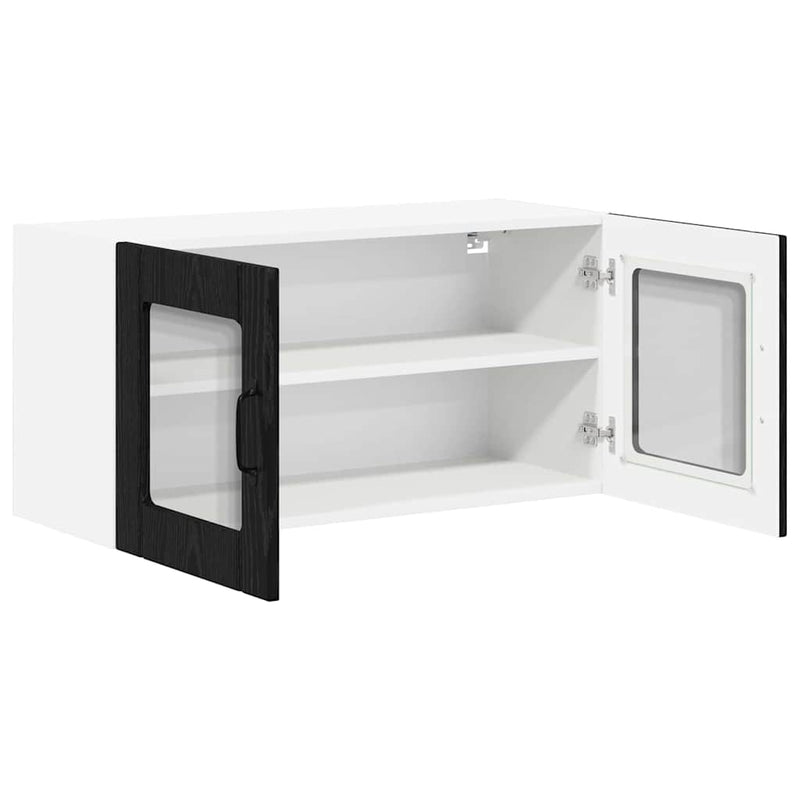 vidaXL Konyhaszekrény polcokkal Fekete tölgy 80 x 31 x 40 cm Faanyag