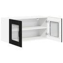 vidaXL Fali üveges szekrény LUCCA Fekete Tölgy 80 x 31 x 40 cm