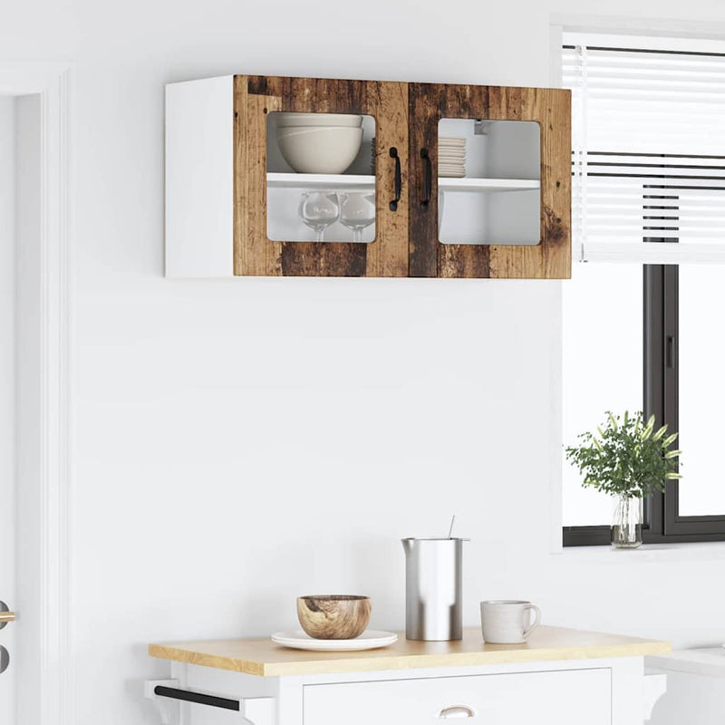 vidaXL Konyhaszekrény polcokkal Öreg fa 80 x 31 x 40 cm Faanyag