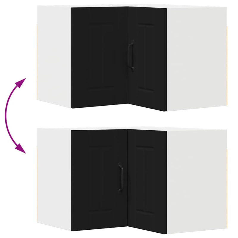 vidaXL Konyhaszekrény polcokkal Fekete 57 x 57 x 40 cm Faanyag