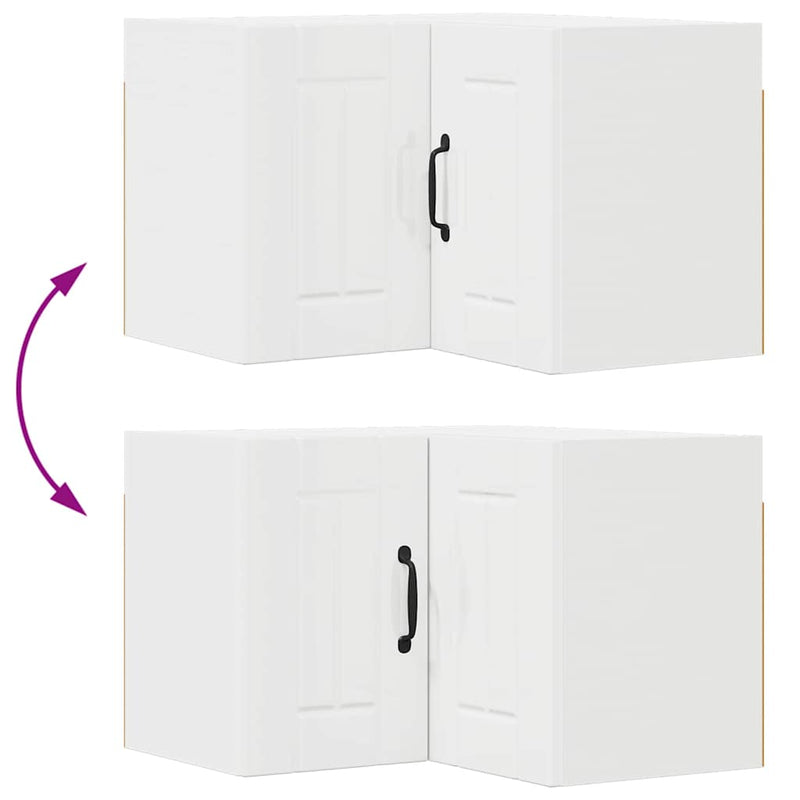 vidaXL Konyhaszekrény Magas Fényű Fehér 57 x 57 x 40 cm Faanyag